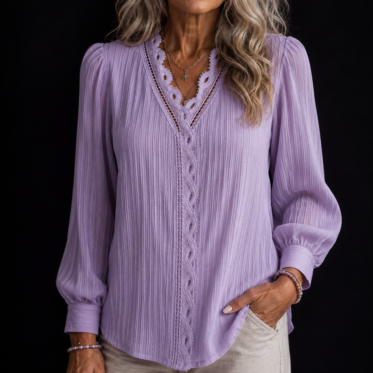 Juliette Lace Trim Blouse