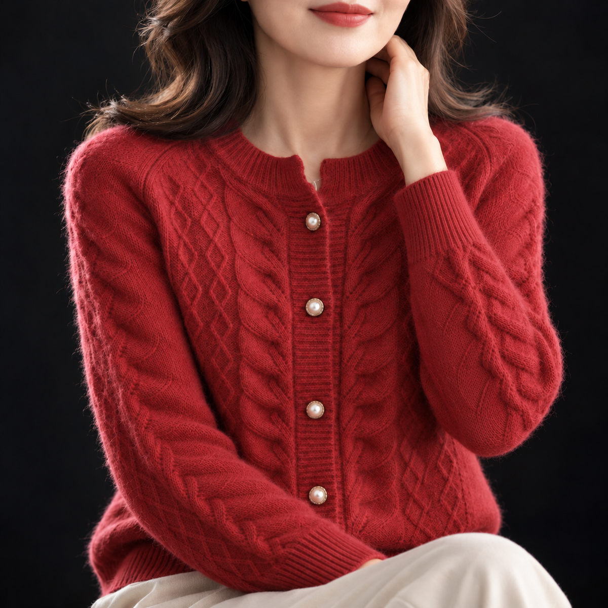 Riviera Pearl Cashmere Cardigan