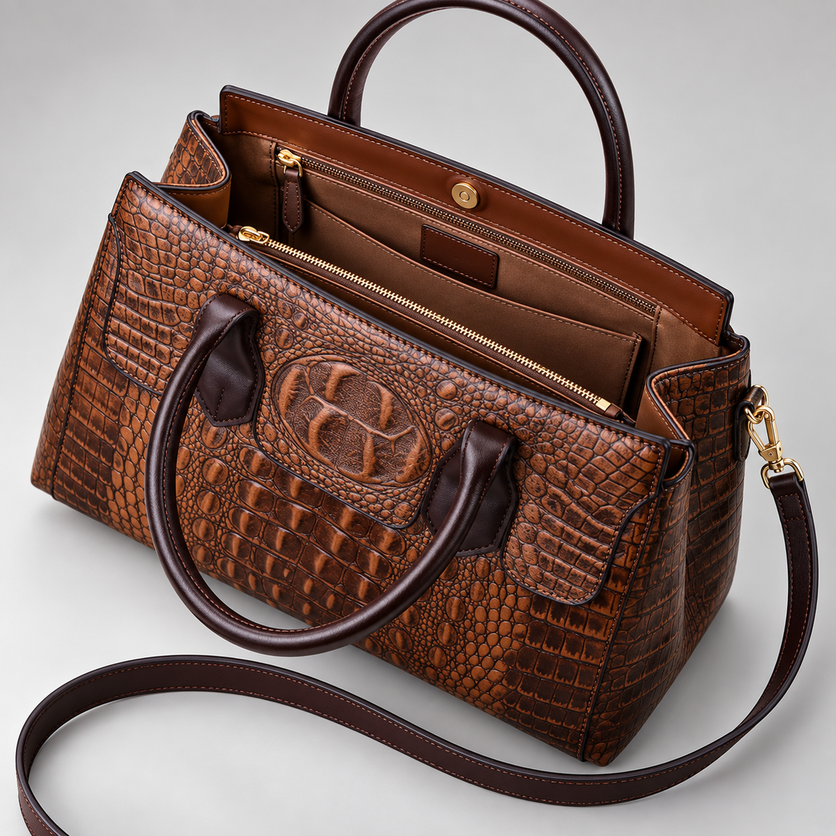 Helen Crocodile Leather Bag