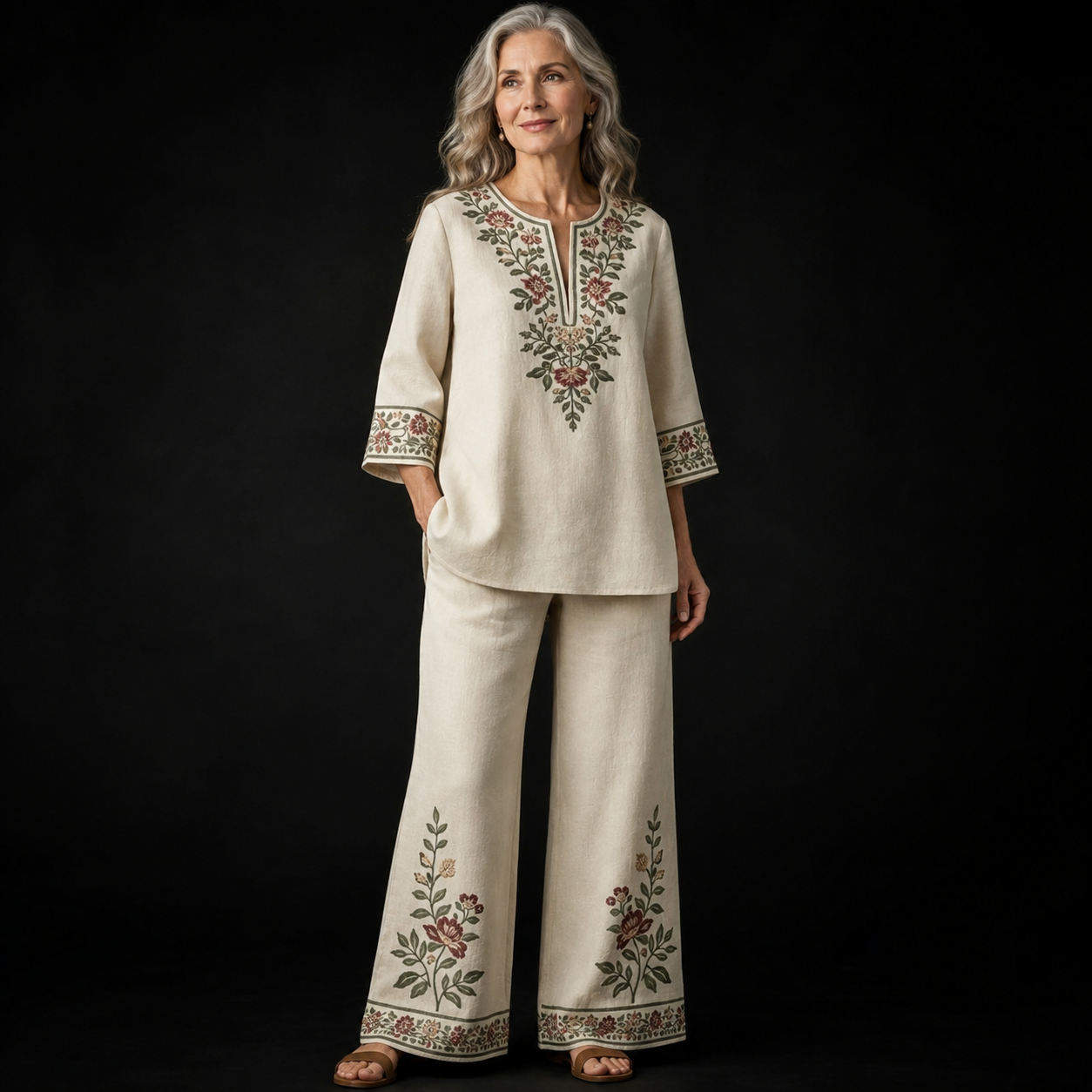 Magnolia Floral Linen Set