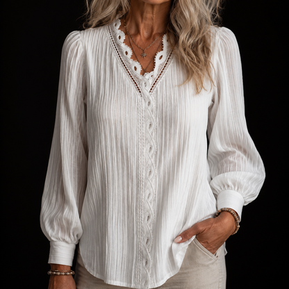 Juliette Lace Trim Blouse