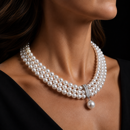 Maison Royale Triple Pearl Necklace