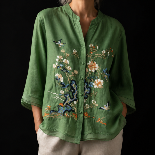 Camellia Linen Garden Blouse
