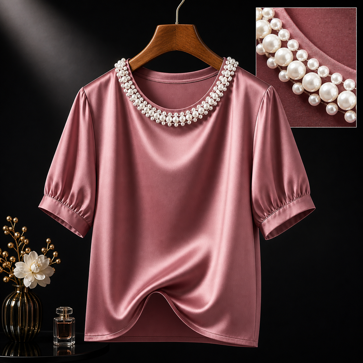 Monteclair Pearl Satin Blouse