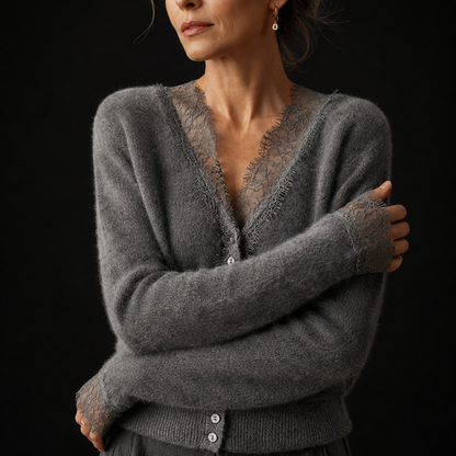 Élodie Lace Cashmere Cardigan