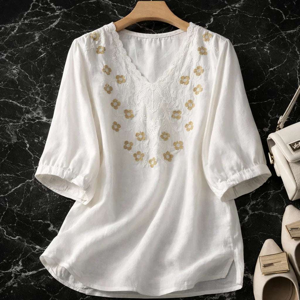 Clara Lace Trim Blouse
