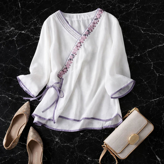 Vivienne Floral Linen Blouse