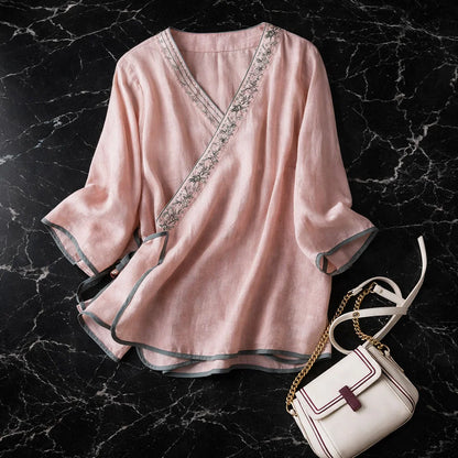 Vivienne Floral Linen Blouse