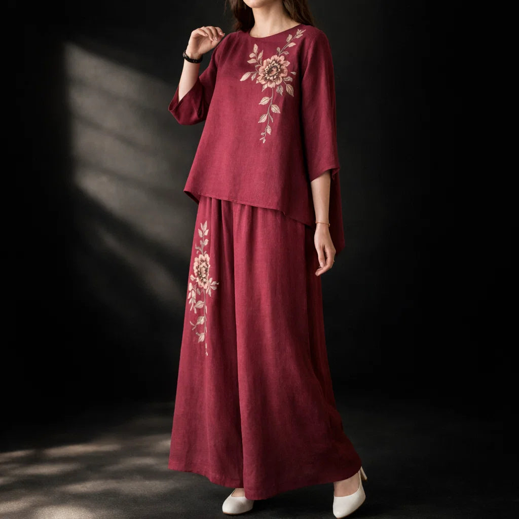Vivienne Fleur Linen Set